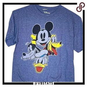 Large Disney Characters Blue SS Graphic T-Shirt‎